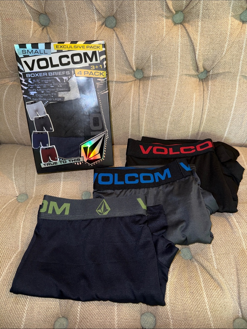 NIB Volcom 4-Pack Boxer Briefs + 3 Brand New - 7 TOTAL